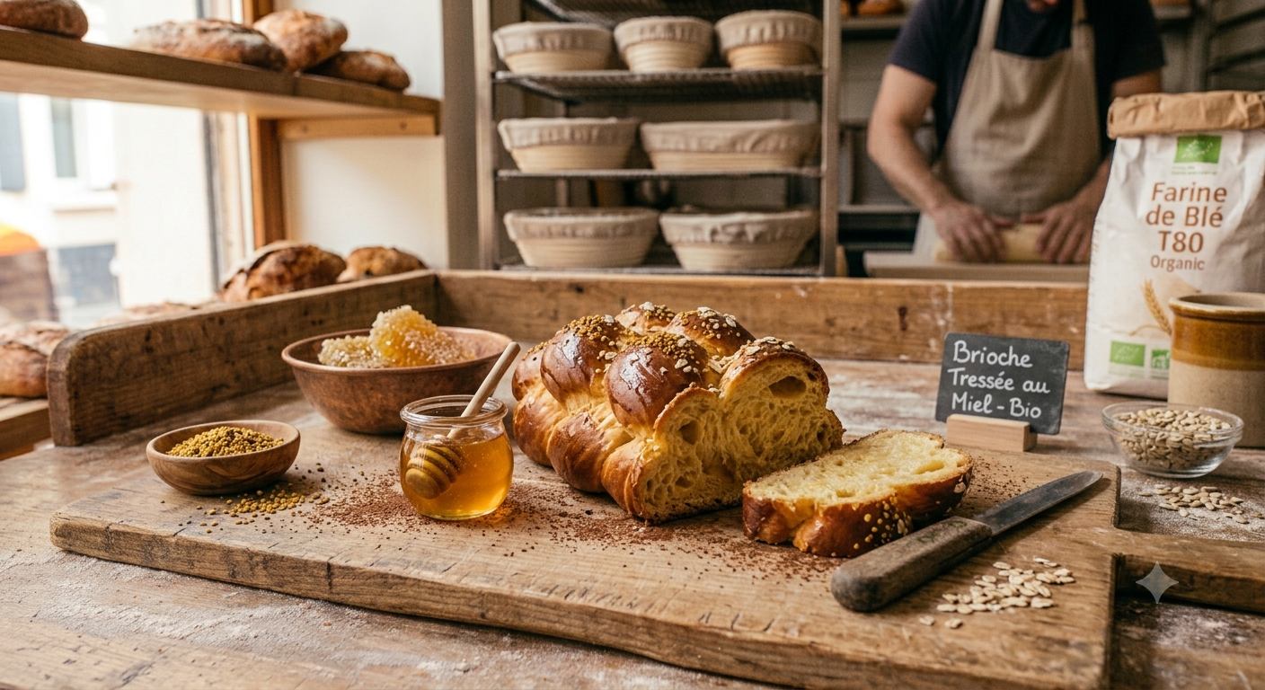 Brioche tressée au miel