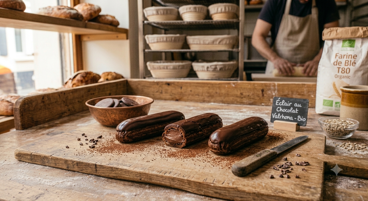 Éclair au chocolat Valrhona