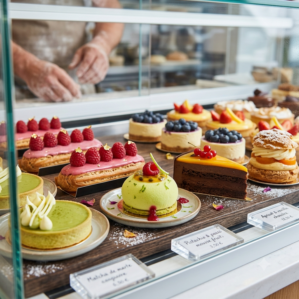 Pâtisseries en vitrine