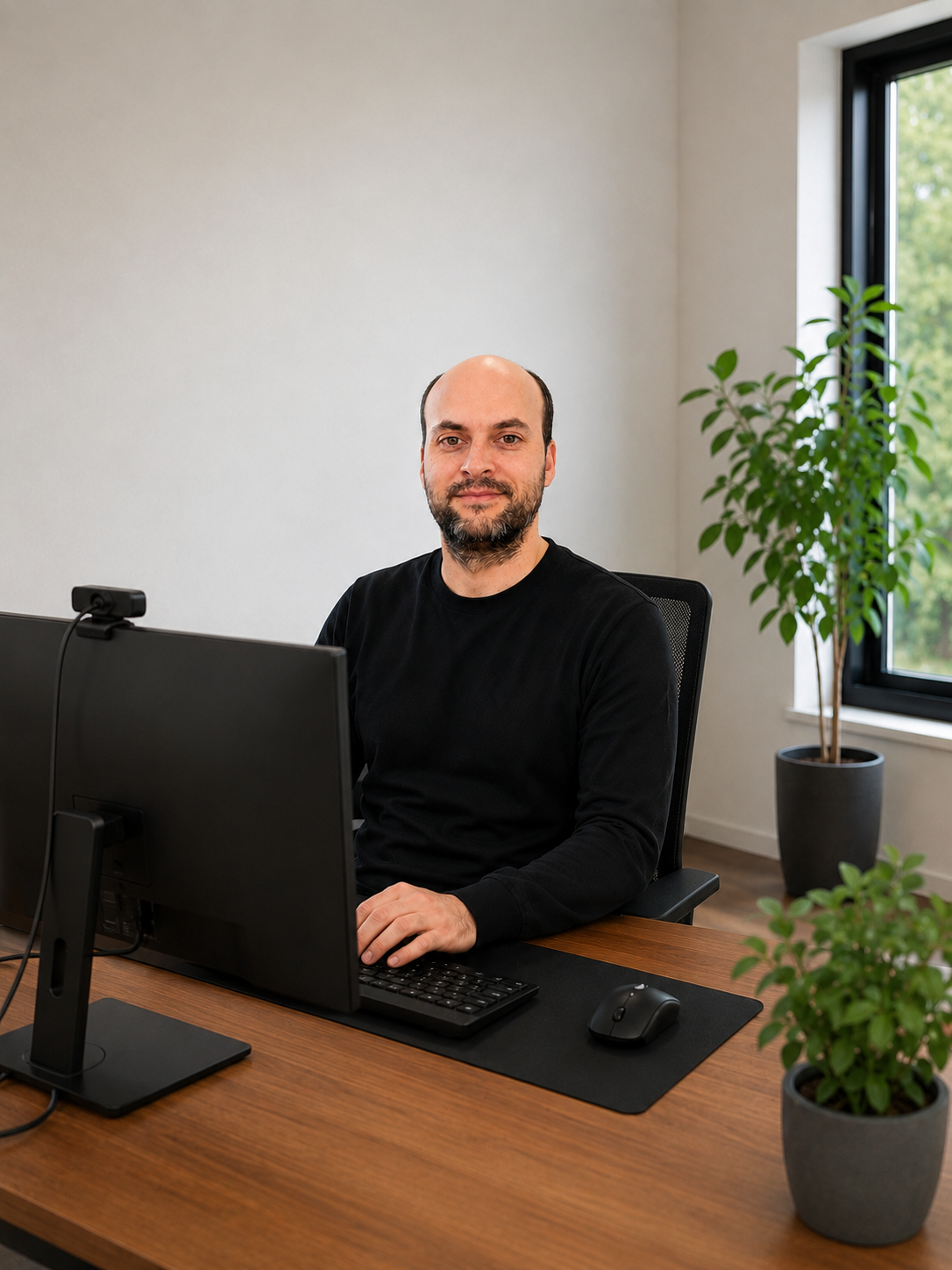 Julien Dauphin dans son espace de travail